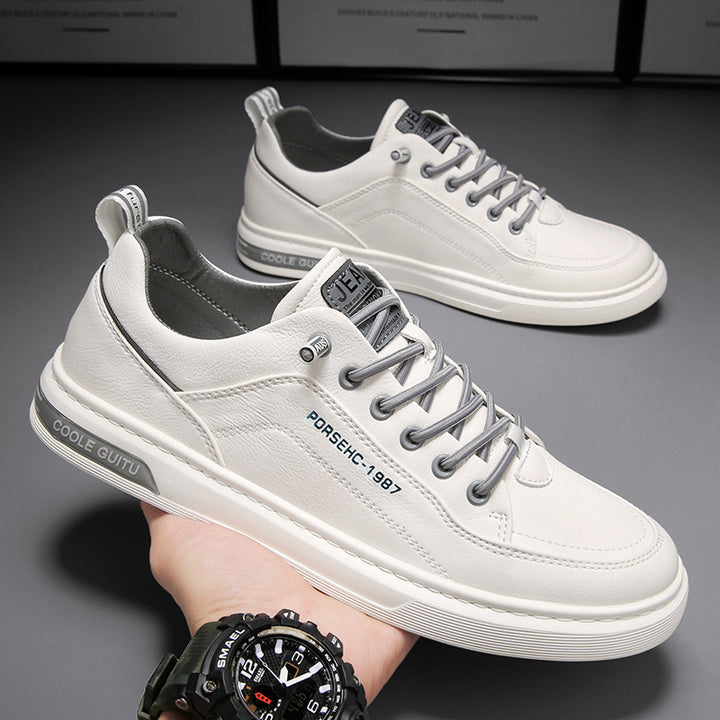Herren elegante niedrige Leder-Sneaker mit Komfortfußbett und rutschfester Gummisohle Echoarchiv