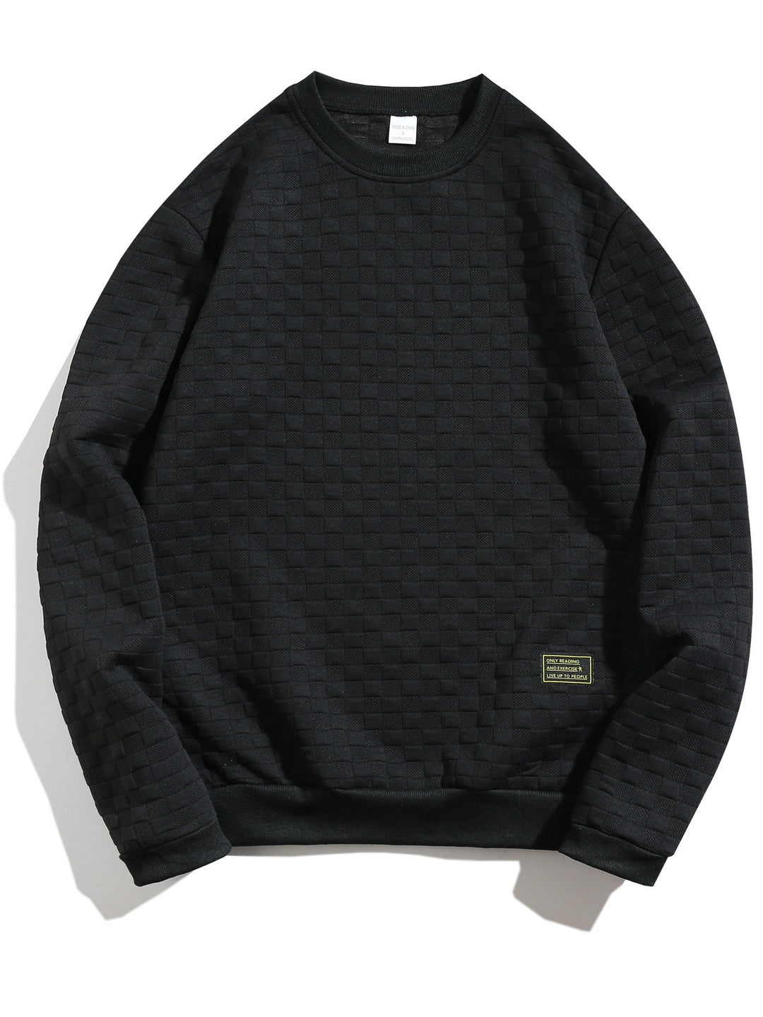 Herren lässiger Struktur-Sweater mit Rundhalsausschnitt und elastischen Bündchen Echoarchiv