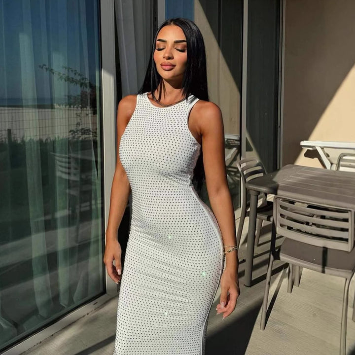 Damen Figurbetontes Abendkleid mit Glitzerakzenten Echo Archiv