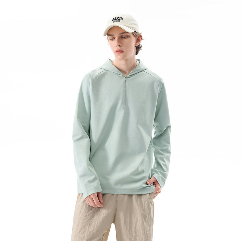 Herren Leichter Halbzip-Kapuzenpullover im Oversize-Relaxed-Fit aus technischem Jersey Echo Archiv