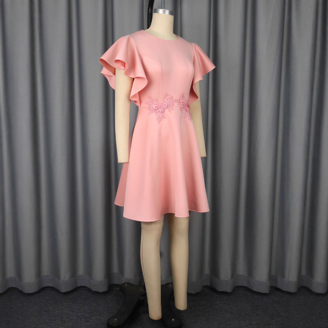 Damen Chic Volantkleid mit floralen Applikationen Echo Archiv
