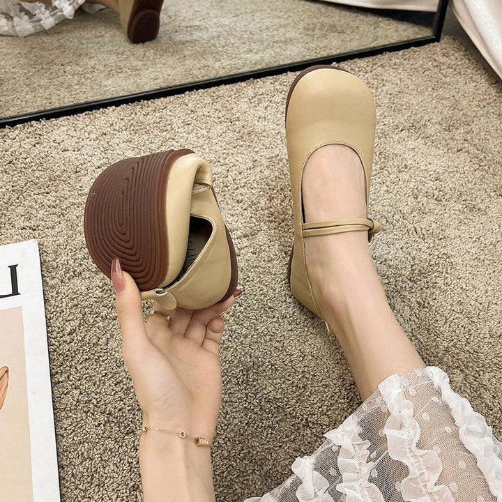 Damen Bequeme und elegante Ballerinas mit verstellbarem Riemen und weicher Innensohle – Lioré