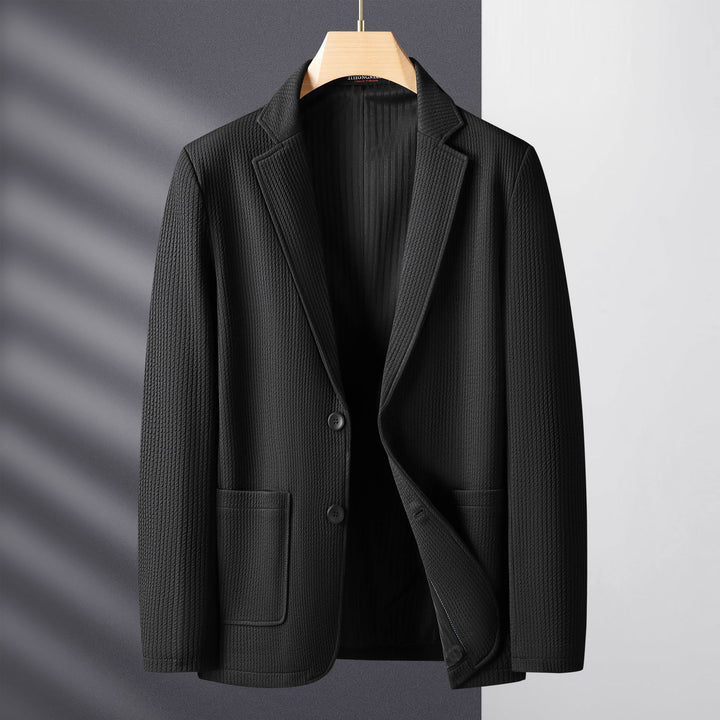 Herren Strukturblazer aus strukturiertem Jersey mit aufgesetzten Taschen – Tianoro