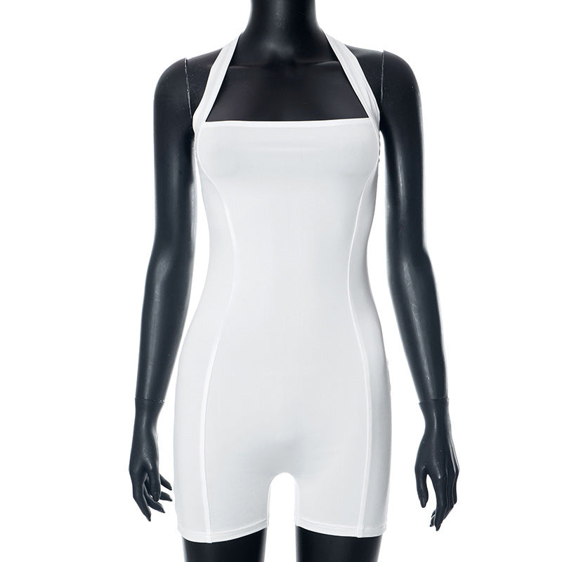 Damen figurbetonter Jumpsuit mit schulterfreiem Design Echo Archiv