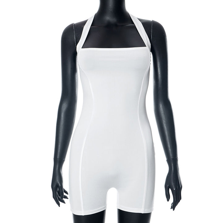 Damen figurbetonter Jumpsuit mit schulterfreiem Design Echo Archiv