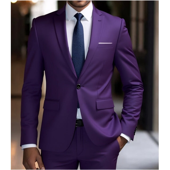 Herren Zweiteiliger Slim-Fit Anzug mit Ein-Knopf-Sakko und schmaler Anzughose Echo Archiv