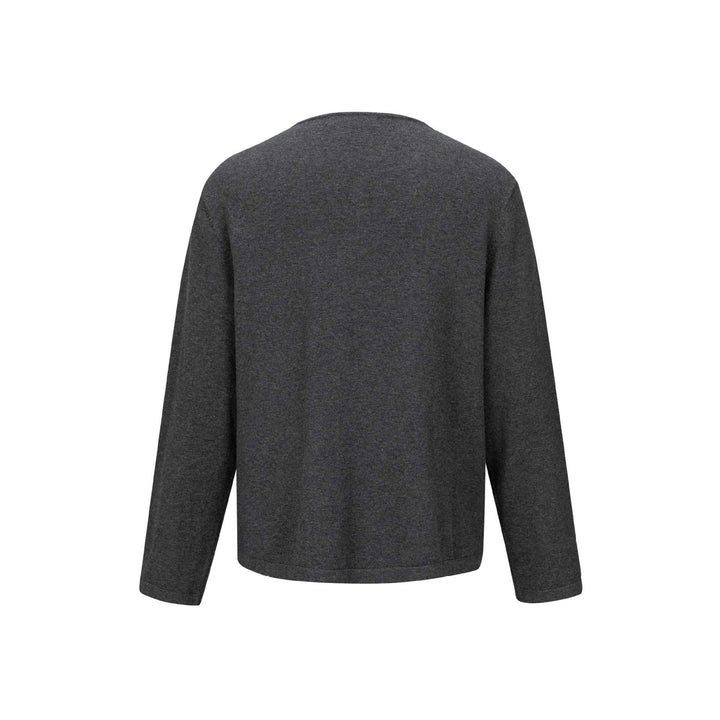 Unisex Minimalistisches Henley-Langarmshirt aus Thermo-Jersey mit Knopfleiste Echoarchiv