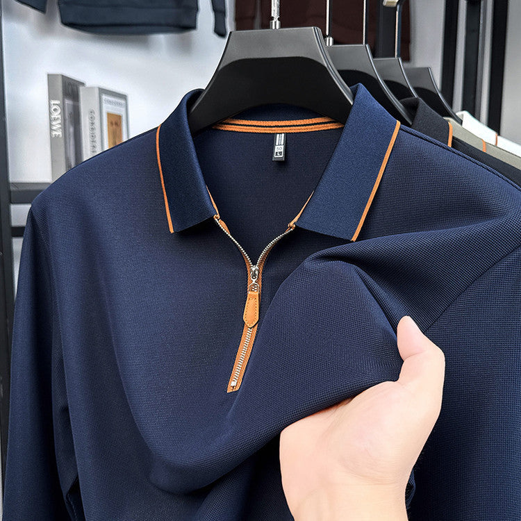 Herren sportliches Poloshirt mit modernem Reißverschluss und atmungsaktiven Eigenschaften Echoarchiv