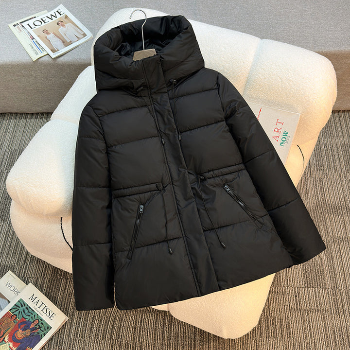 Damen Boxy‑Pufferjacke mit wattierter Isolierung, Steh‑Kapuze und Kordelzügen Echo Archiv