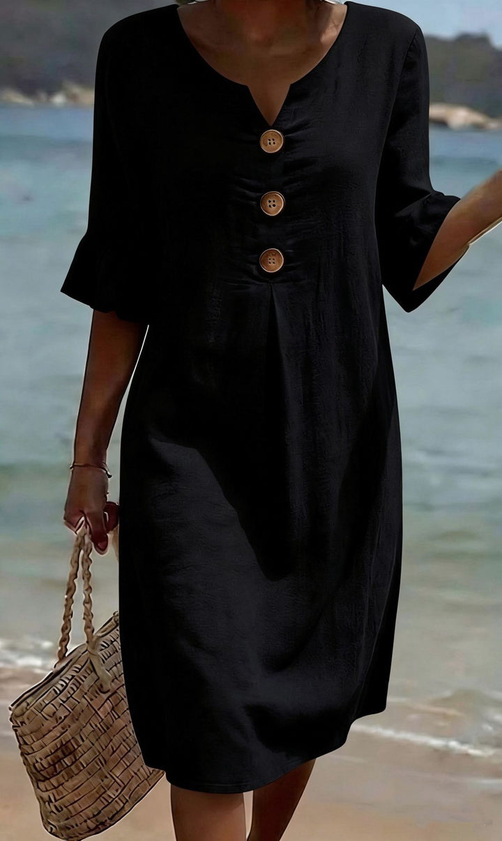 Damen Leichtes Sommerkleid mit Knopfdetails Echo Archiv