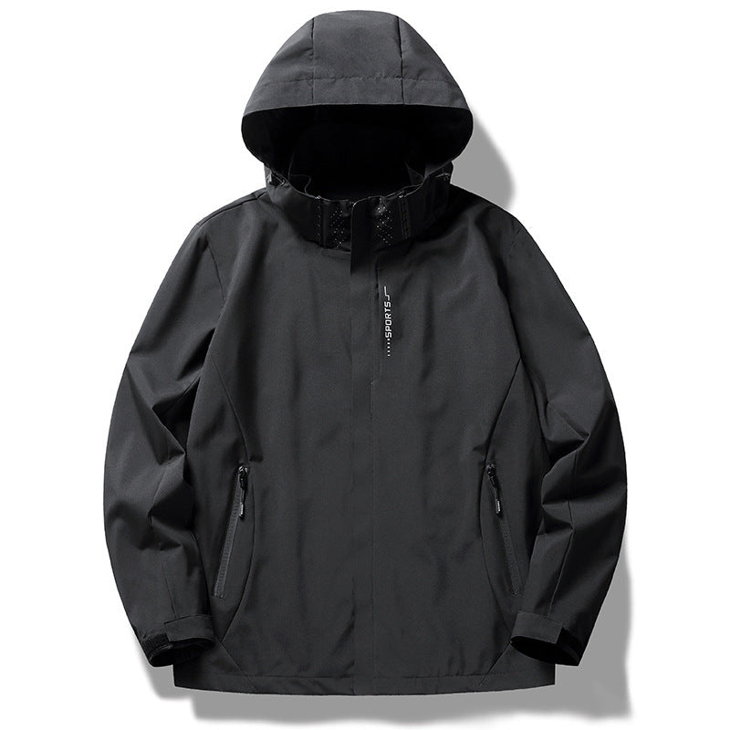 Herren wind- und wasserabweisende Softshell-Kapuzenjacke mit verdeckter Reißverschlussblende Echo Archiv