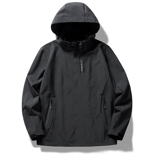 Herren wind- und wasserabweisende Softshell-Kapuzenjacke mit verdeckter Reißverschlussblende Echo Archiv