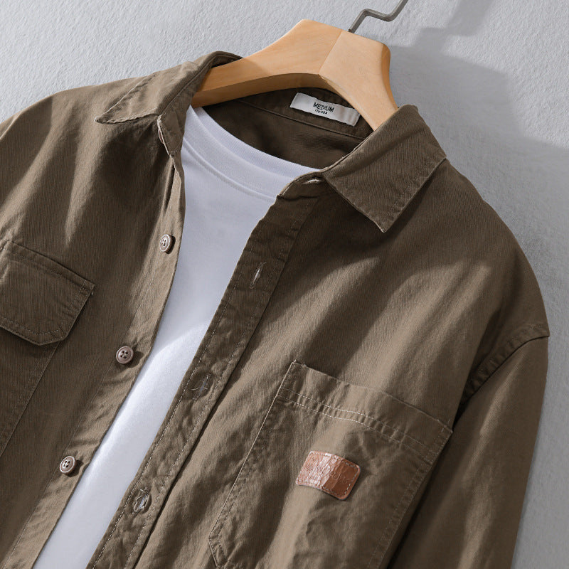 Herren Overshirt-Hemdjacke im Utility-Stil mit Brusttaschen Echoarchiv