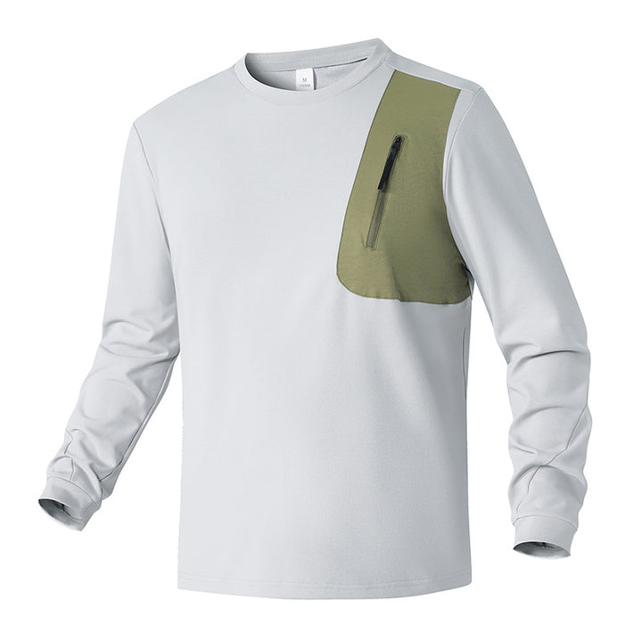 Unisex Oversize Langarm‑Sweatshirt mit Brustreißverschlusstasche und Rundhalsausschnitt Echoarchiv