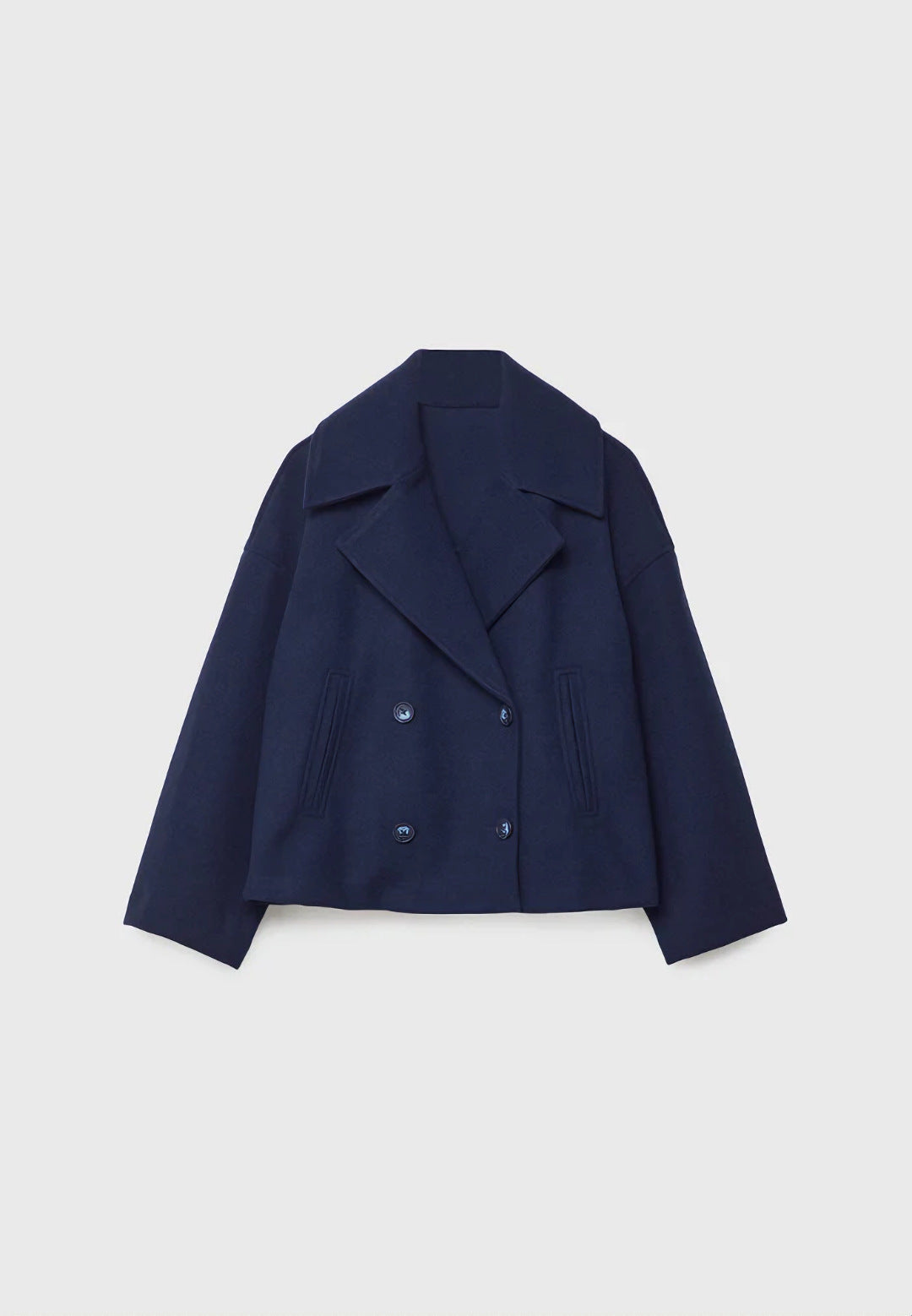 Damen Modische Kurzjacke mit doppelter Knopfleiste – Célinea