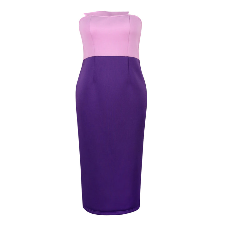 Damen figurbetontes Cocktailkleid mit schulterfreiem Design und Farbverlauf Echo Archiv