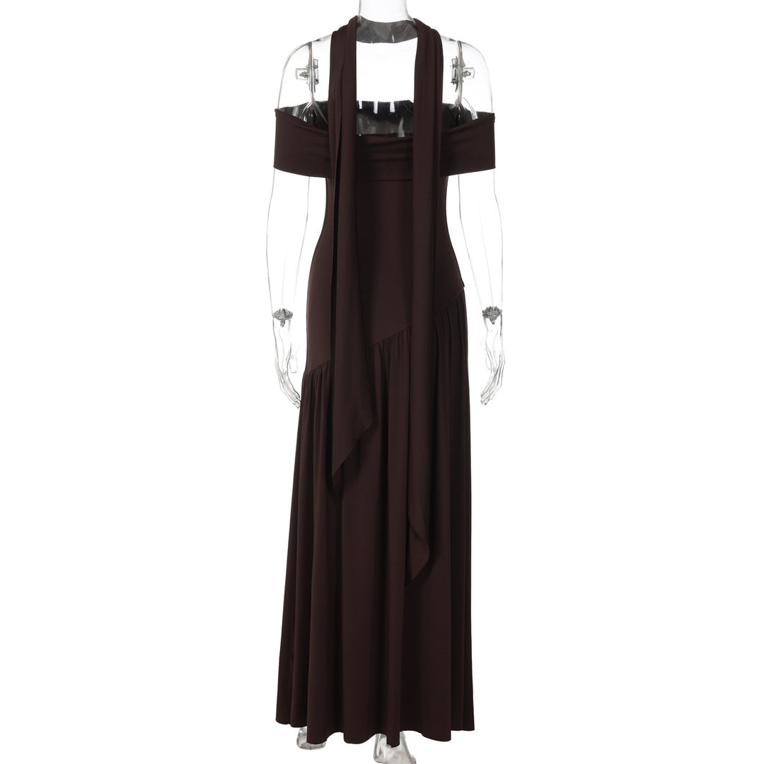 Damen Maxikleid mit schulterfreiem Design und seitlichem Schlitz Echo Archiv