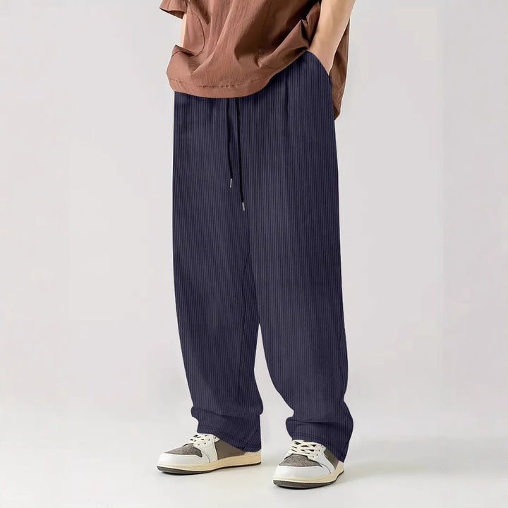 Herren lässige Freizeit-Hose mit elastischem Bund und strukturiertem Design Echoarchiv