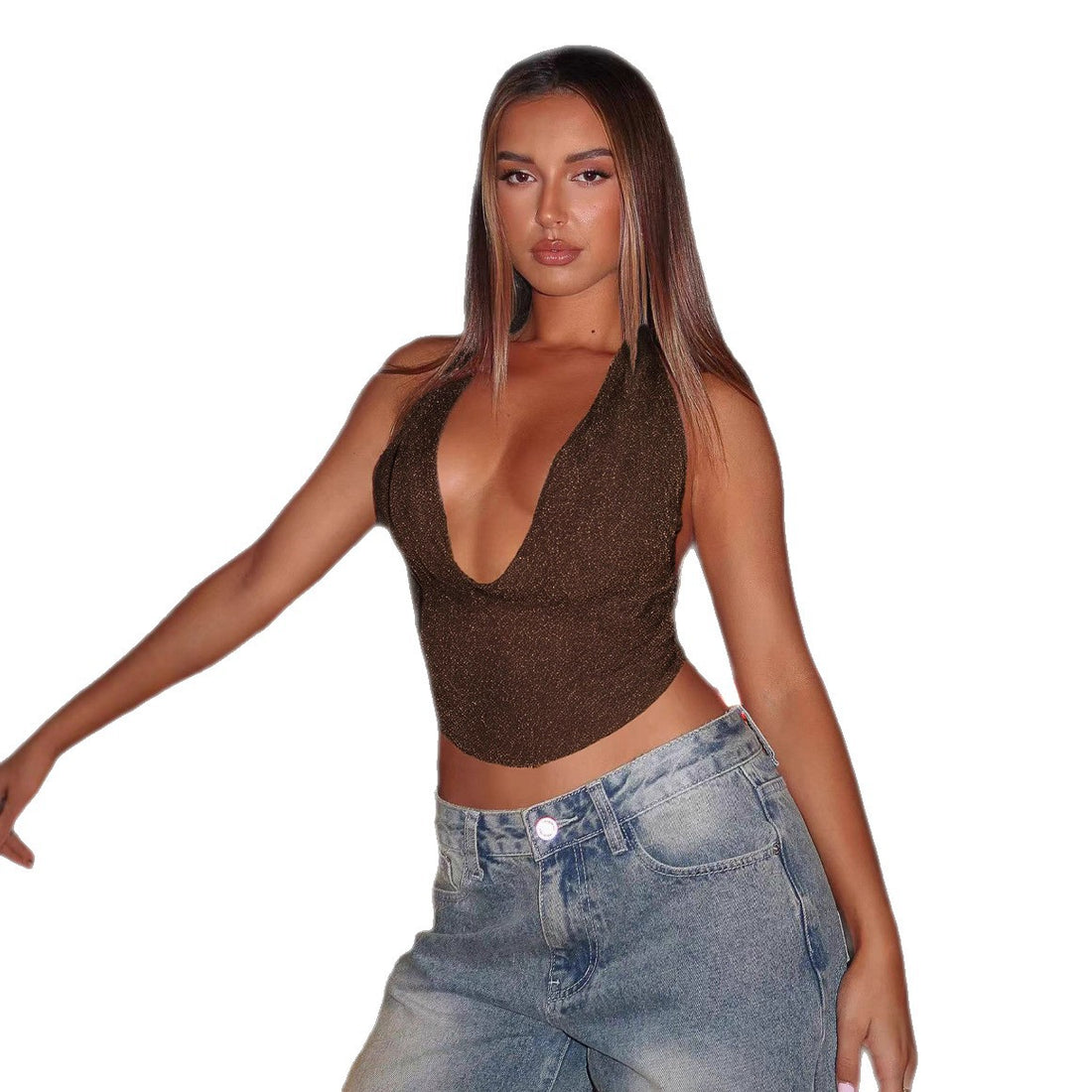 Damen Fashion Crop-Top – Orélia
