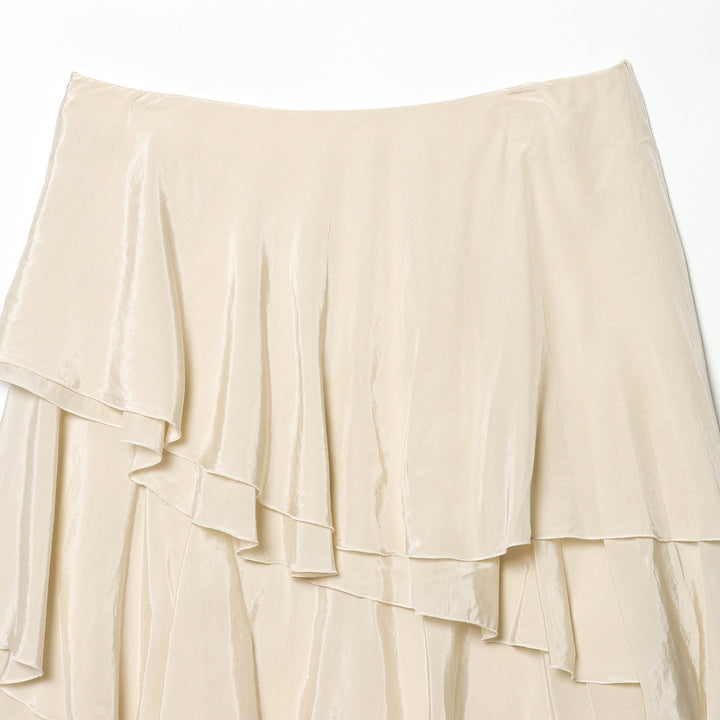 Damen nan mehrlagiger asymmetrischer Volantrock mit stufiger Drapierung Echo Archiv