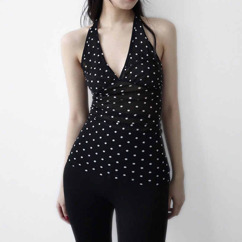 Damen Halterneck Top mit Polka Dots Echo Archiv