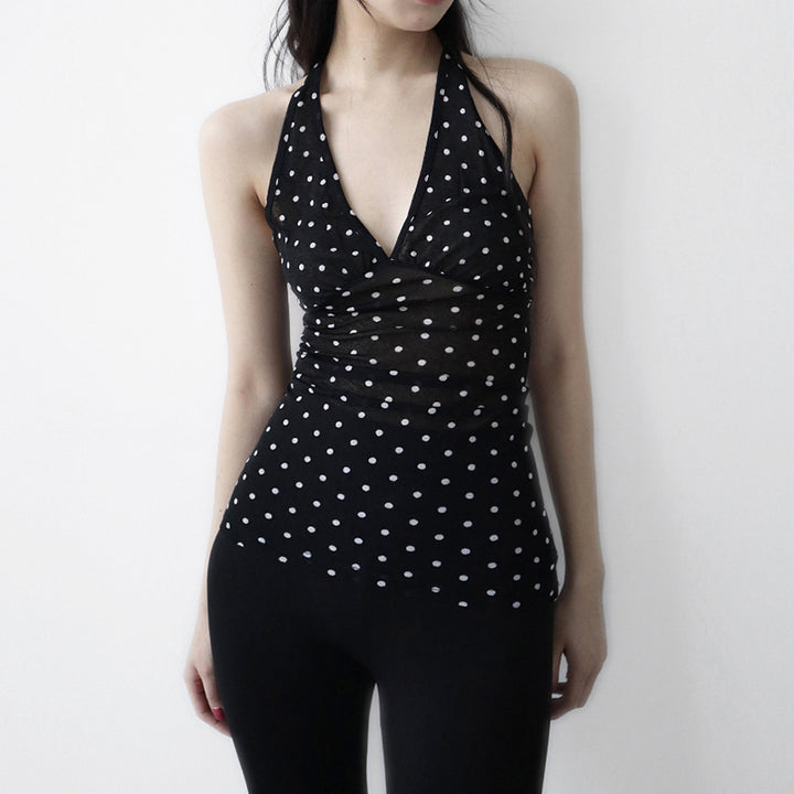 Damen Halterneck Top mit Polka Dots Echo Archiv