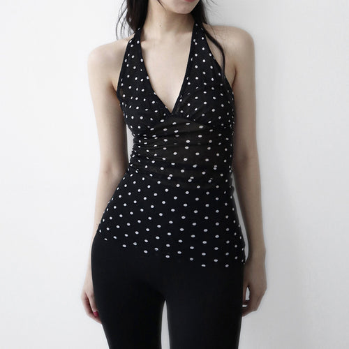Damen Halterneck Top mit Polka Dots Echo Archiv