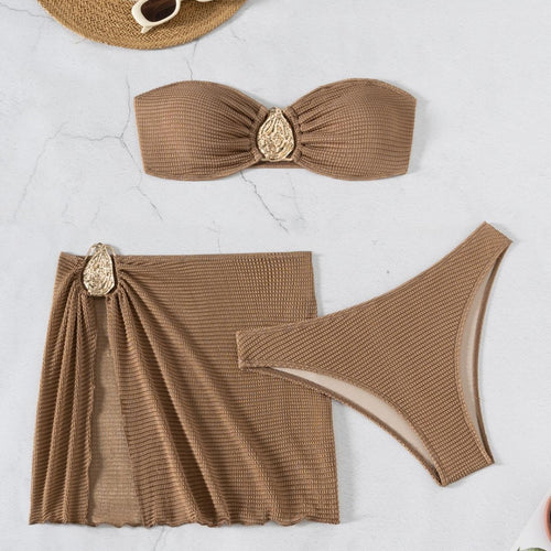 Damen Bandeau-Bikini-Set mit elegantem Drapierungsdetail Echo Archiv
