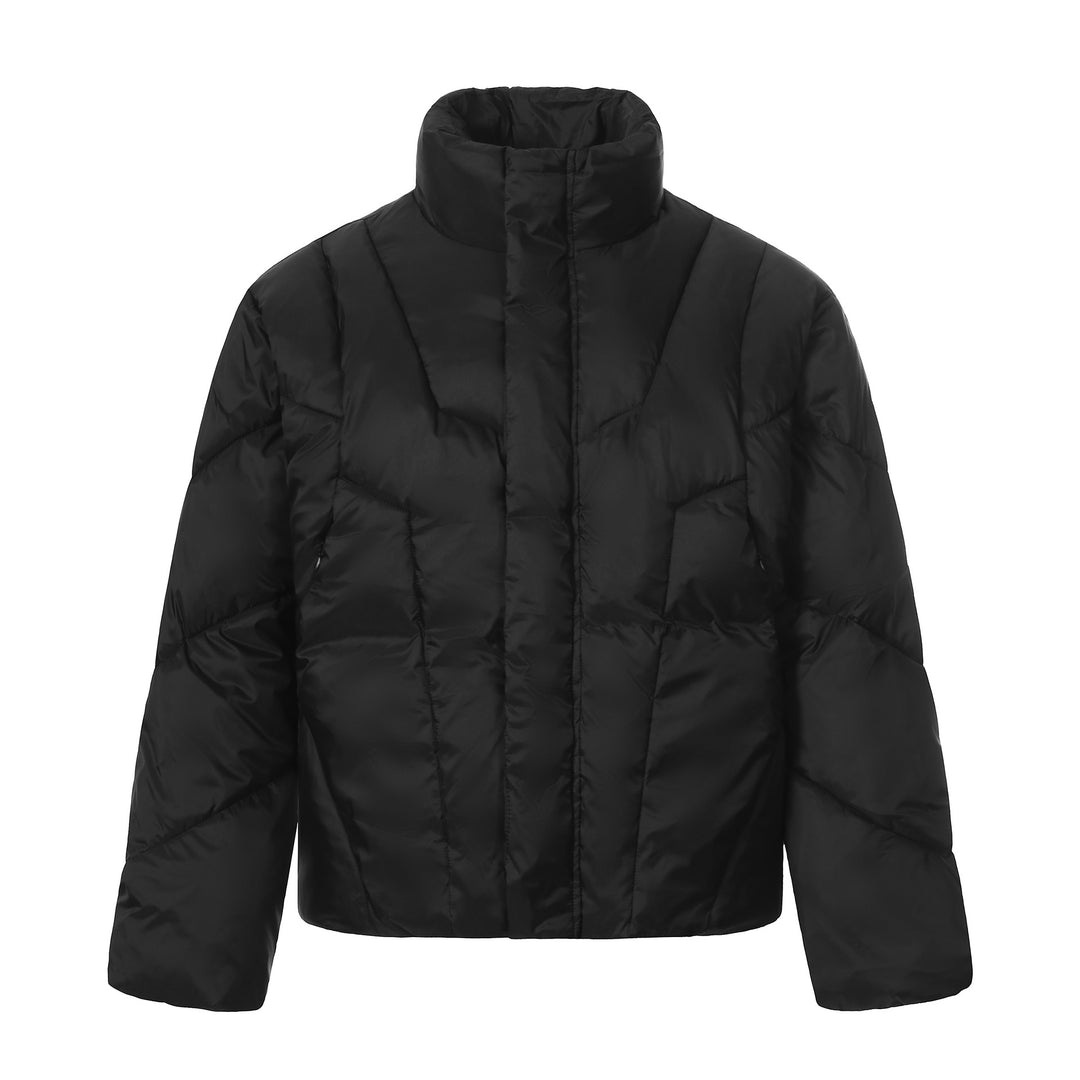 Unisex Kurze gesteppte Isolationsjacke mit wärmendem Funnelkragen Echoarchiv