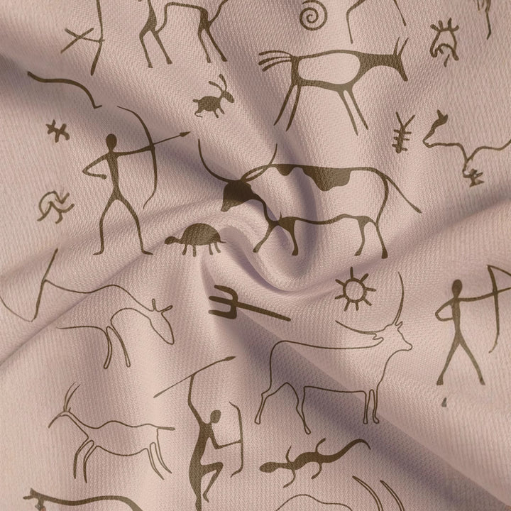 Herren Sportliches Polohemd mit einzigartigem Höhlenmalerei-Design Echoarchiv