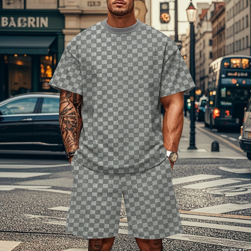 Herren Oversized Freizeitset mit bequemem T-Shirt und Shorts Echoarchiv