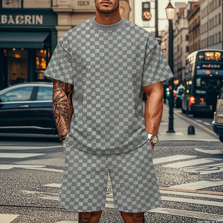 Herren Oversized Freizeitset mit bequemem T-Shirt und Shorts Echoarchiv