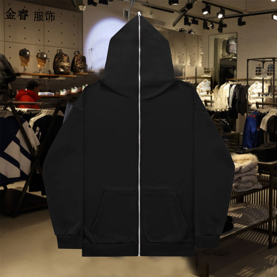 Unisex Zip-Hoodie mit durchgehendem Reißverschluss bis in spitze Kapuze, Kängurutasche und gerippten Bündchen Echo Archiv