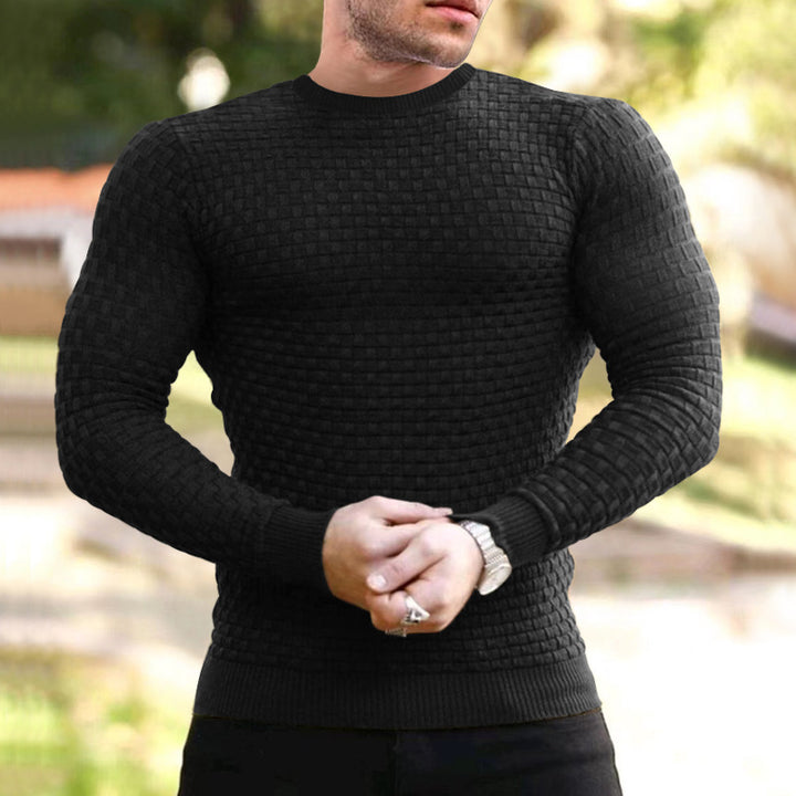 Herren Strukturierter Langarmpullover Echoarchiv