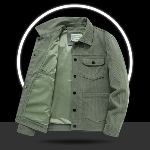 Herren Lässige Cordjacke mit Praktischen Taschen Echo Archiv