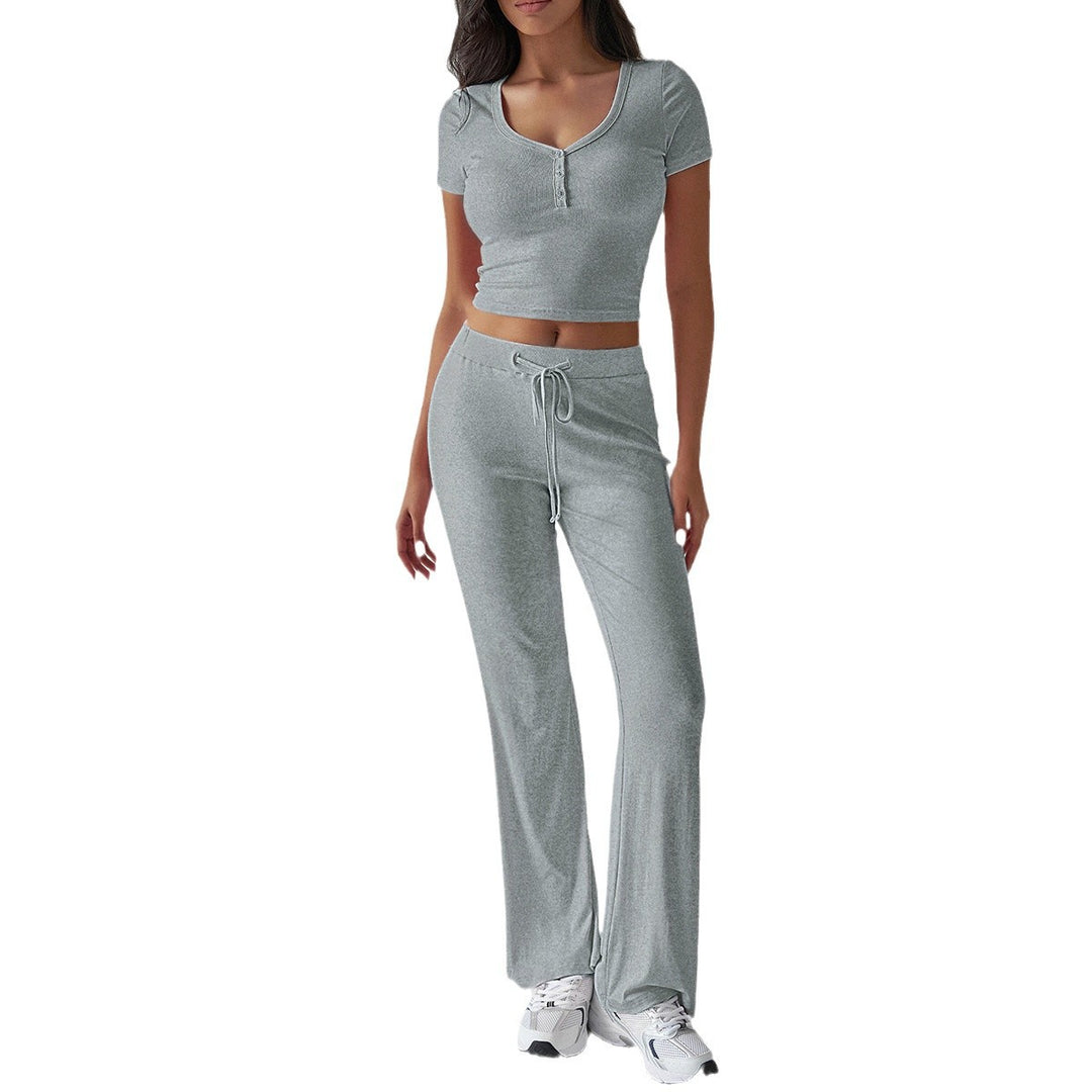 Damen Kombinations-Set mit cropped Oberteil und weiten Hosen Echo Archiv
