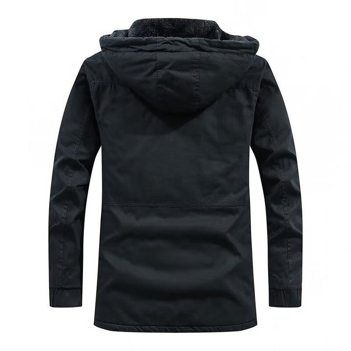 Herren Canvas-Parka mit Sherpa-Innenseite, verlängerter Schnitt und Utility-Ärmeltasche Echoarchiv