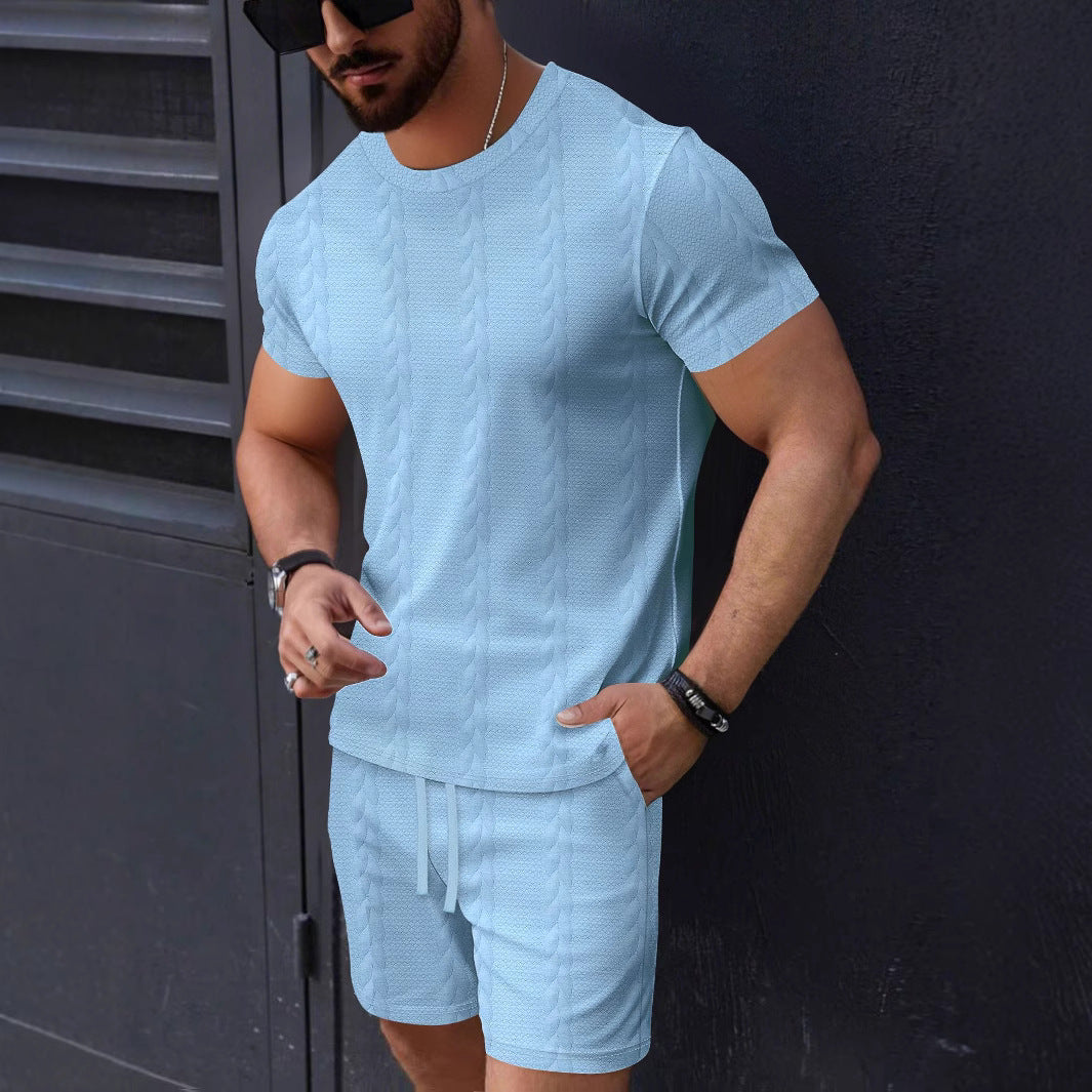 Herren sportliches Kurzarm-T-Shirt und Shorts Set Echoarchiv