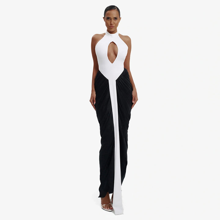 Damen Maxikleid mit hochgeschlossenem Ausschnitt und elegantem Cut-Out Echo Archiv