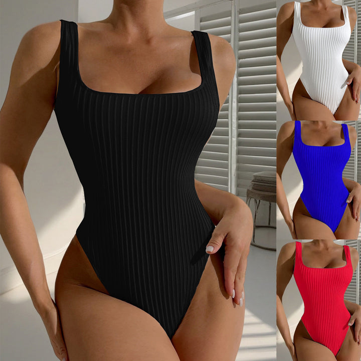 Damen Einteiler Badeanzug mit figurformendem Rippendesign Echo Archiv