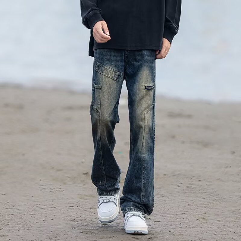 Herren Modische Cargo-Jeans mit praktischen Taschen Echoarchiv