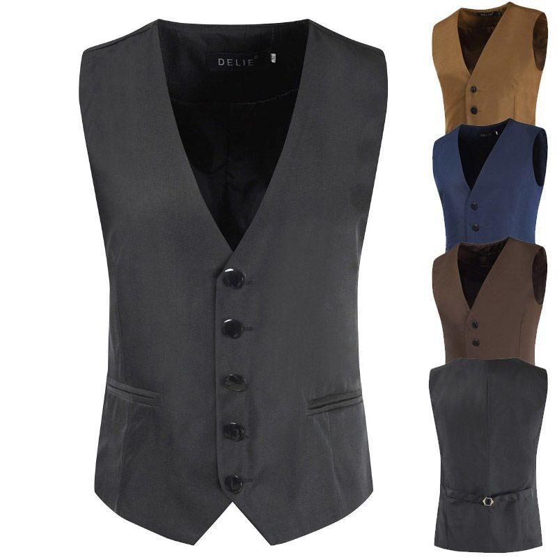 Herren Satin-Smokingsweste mit taillierter Passform, V-Ausschnitt und eleganter Knopfleiste Echo Archiv