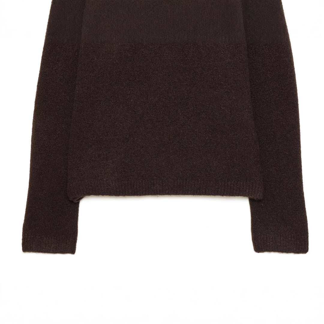 Damen nan cropped Strickpullover mit Schmuckkragen und Raglanärmeln Echo Archiv
