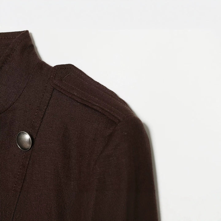 Damen Cropped Feldjacke im Militärstil mit Stehkragen, Epauletten und doppelter Zierknopfleiste Echo Archiv