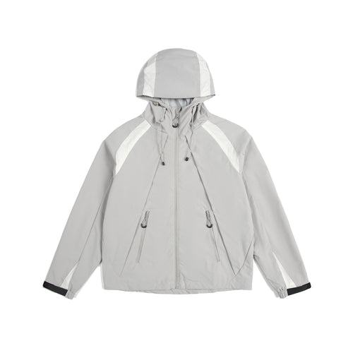 Unisex Leichte Regen- und Softshell-Jacke mit Kapuze, verstellbaren Saum- und Reißverschlusstaschen Echoarchiv