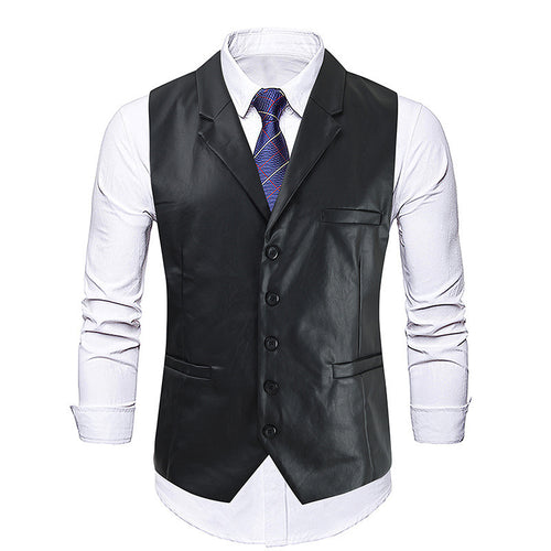 Herren elegante Kunstlederweste Echoarchiv