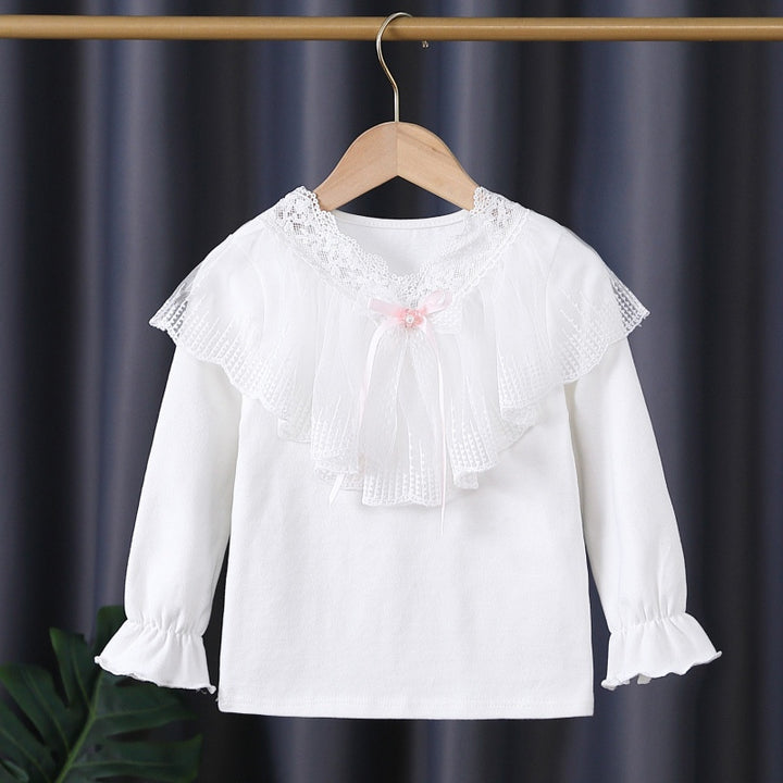 Mädchen Langarmshirt mit eleganter Spitzenverzierung Echo Archiv