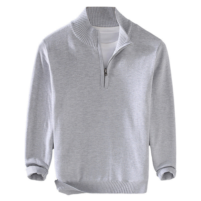 Herren Pullover mit modernem Stehkragen und Reißverschluss Echoarchiv