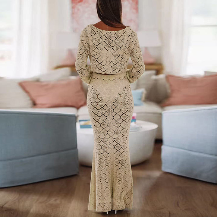 Damen elegantes Spitzenkleid mit langem Rock und lockerer Passform Echo Archiv