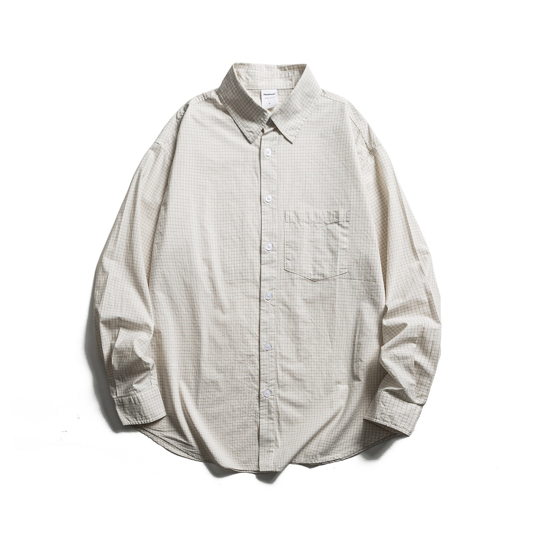 Unisex Lockeres Oversize-Hemd mit Nadelstreifen, Brusttasche und Drop-Shoulder Echoarchiv
